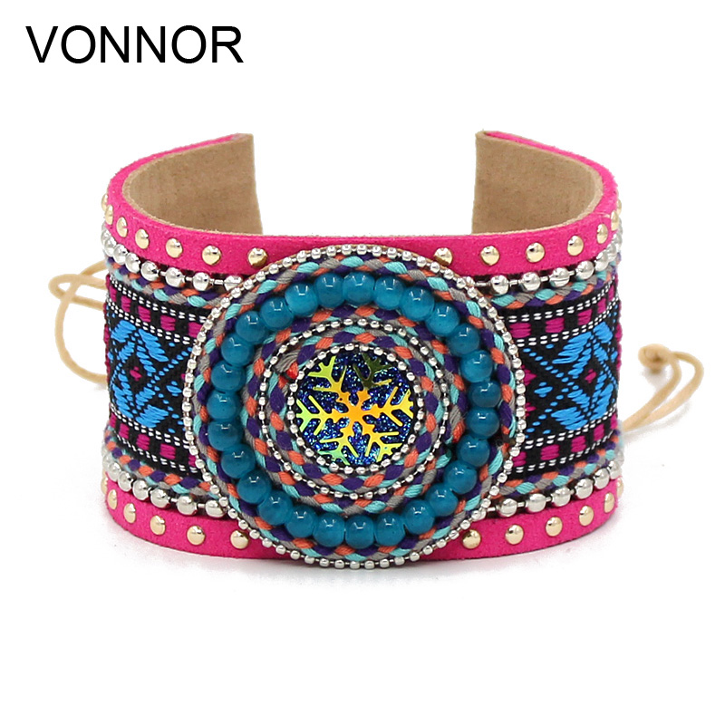 

Women's Bangle Bracelet Boho Jewelry Adjustable Ethnic Style Wide Wrap Bracelets