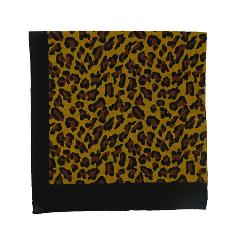

Bohemian Vintage Leopard Tiger Print Unisex Cotton Square Scarf Outdoor Cycling Headband Bandana Hip-Hop Wristband Neck Tie