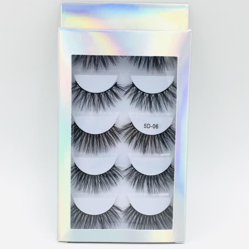 

SEXYSHEEP 5 Pairs 3D Faux Mink Hair Soft False Eyelashes Fluffy Wispy Thick Lashes Handmade Soft Eye Makeup Extension Tools
