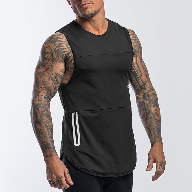 

2020 new Gym Men Muscle Sleeveless Shirt Tank Top male Bodybuilding Sport Running basketball Training quick-drying men Vest, White