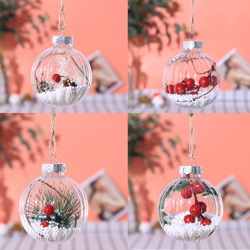 

Transparent Christmas Tree toys Decorations Ball Bauble Xmas Party Hanging Ball Ornaments Decorations for Home New Year Navidad