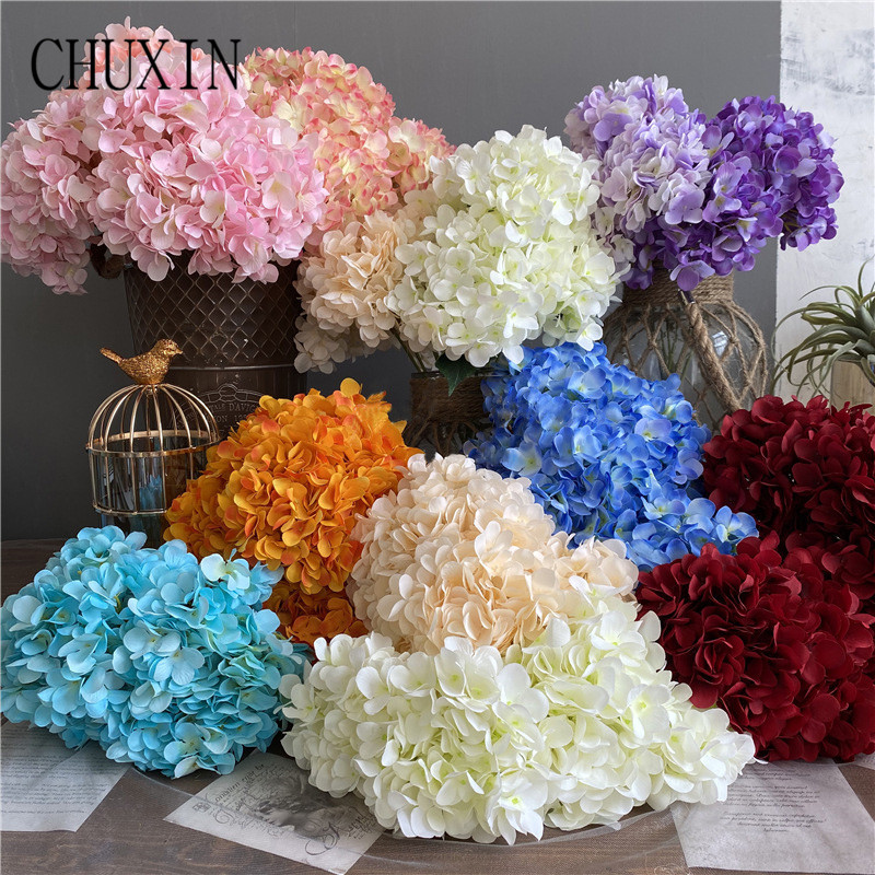 

5 Fork Silk Hydrangea High Quality Artificial Flower Christmas Wedding Decorations Home Decor Gift Party Fake Flower Decorations, White