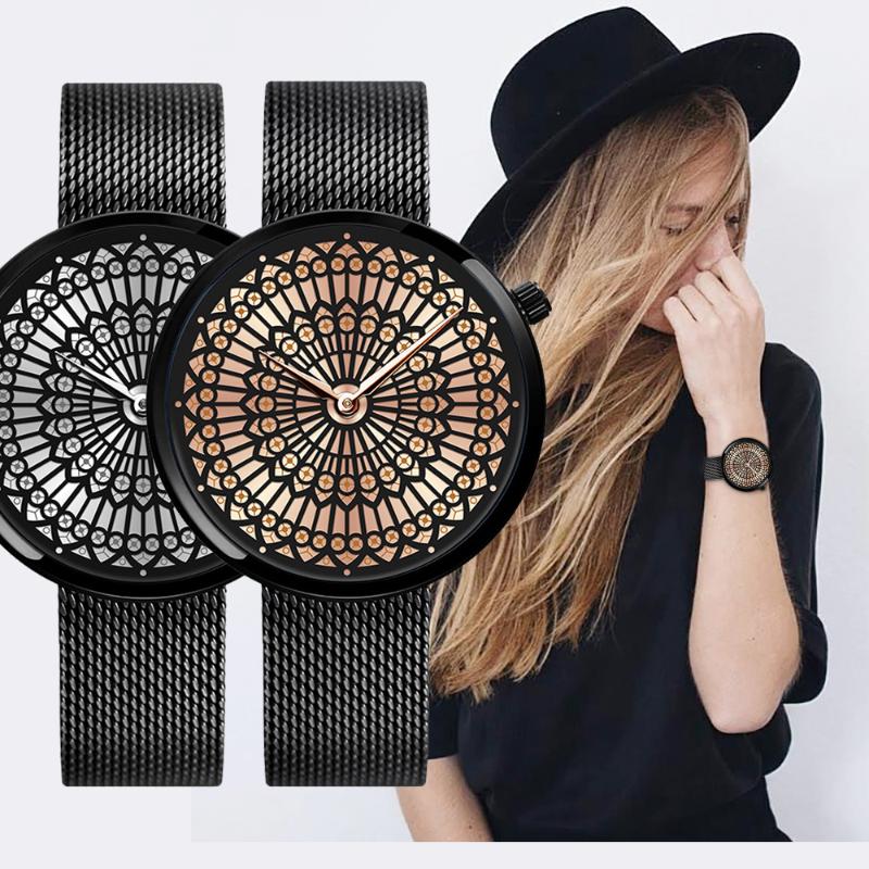 

Wristwatches Luxury Fashion Dress Brand Watch Women Quartz Full Steel Mesh Strap Waterproof Watches Erkek Kol Saati Relogio Masculino, Silver