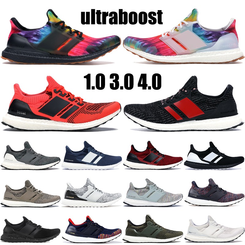 

With Box Ultraboost 1.0 3.0 4.0 mens running shoes triple black tie dye multi white gum orca men women Sneakers, 3.0 trace khaki