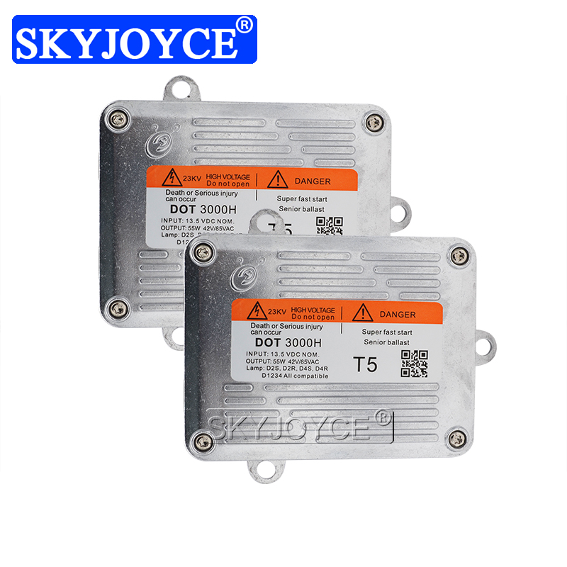 

SKYJOYCE 2PCS 12V AC HID Xenon Ballast 55W DLT Slim Electronic Digital Block Reactor For H1 H3 H4 H7 H8 H11 HID Coversion Kit