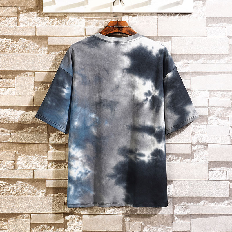 

Man's T-shirt 2020 Summer Cotton Top Loose Neckline Dye Japanese Street Hip Hop Clothing Harajuku T shirt Men, Green t-shirt men