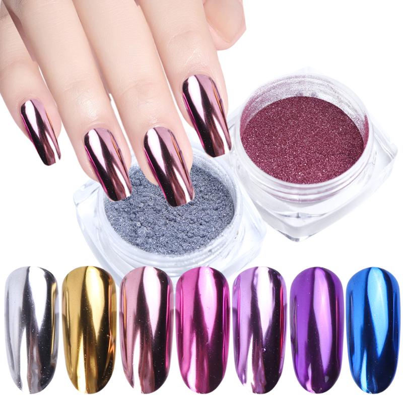

1 Box Mirror Nail Glitter Powder Chrome Metallic Colors Fine Rubbing Dipping Nail Art Pigment Dust Decorations Manicure NTC/ASX