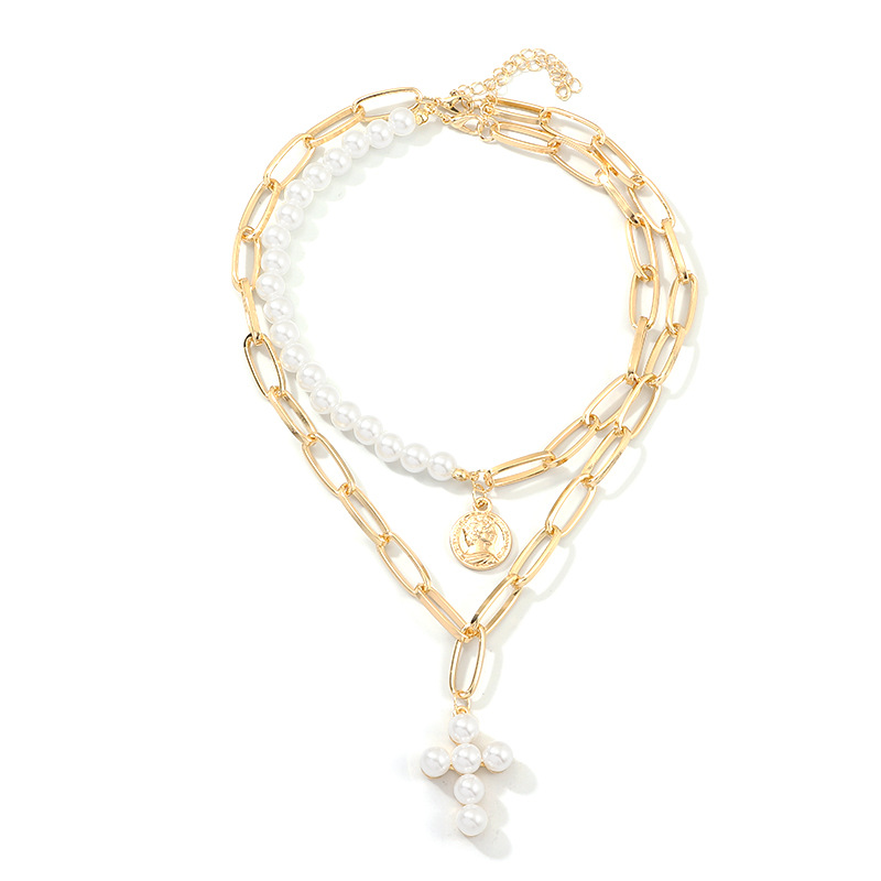 

Cross Pearl Choker Pendant Necklace For Women Jewelry Collares Friends Accessories Chains Girl Aesthetics Suspension XL10129
