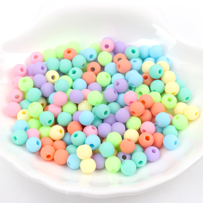 

New Rubber Frosted Spacer Round beads For Jewelry making Diy Wholesale 6mm 8mm 10mm Random Mixed Acrylic Ball Beads