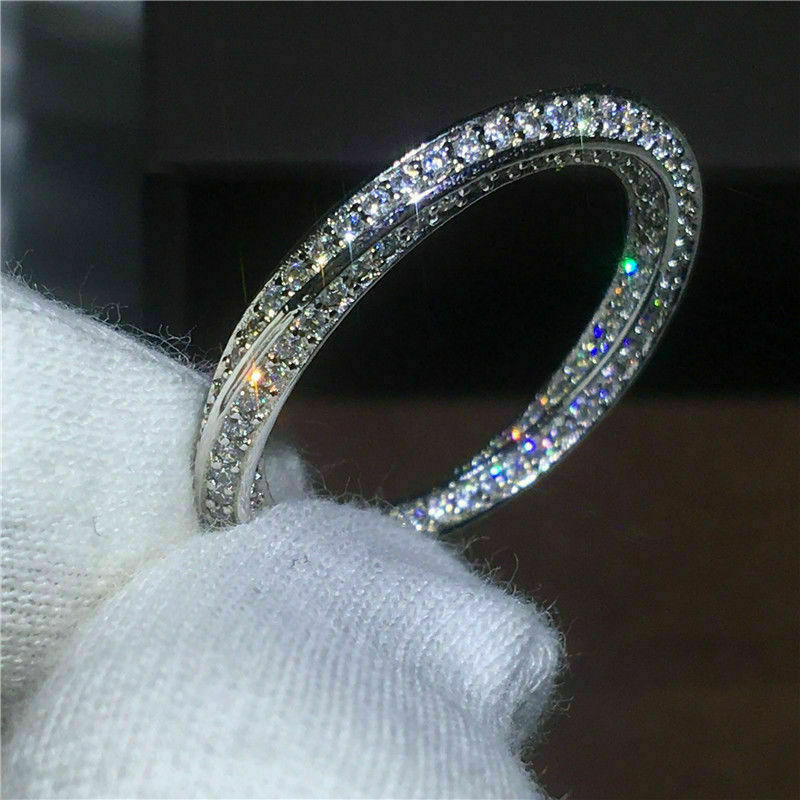 

Fashion Women's Finger Rings with Side Stones Wedding Engagement Prom Party Female Rings Jewelry Accessories