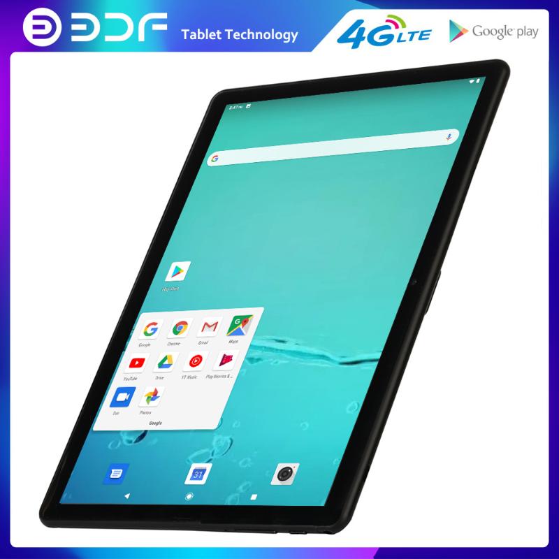 

New Android 9.0 Tablet Pc 10.1 Inch Tempered Glass Octa Core Dual SIM Card 4G Phone Call Tablets Google Play WiFi Bluetooth tab, Black
