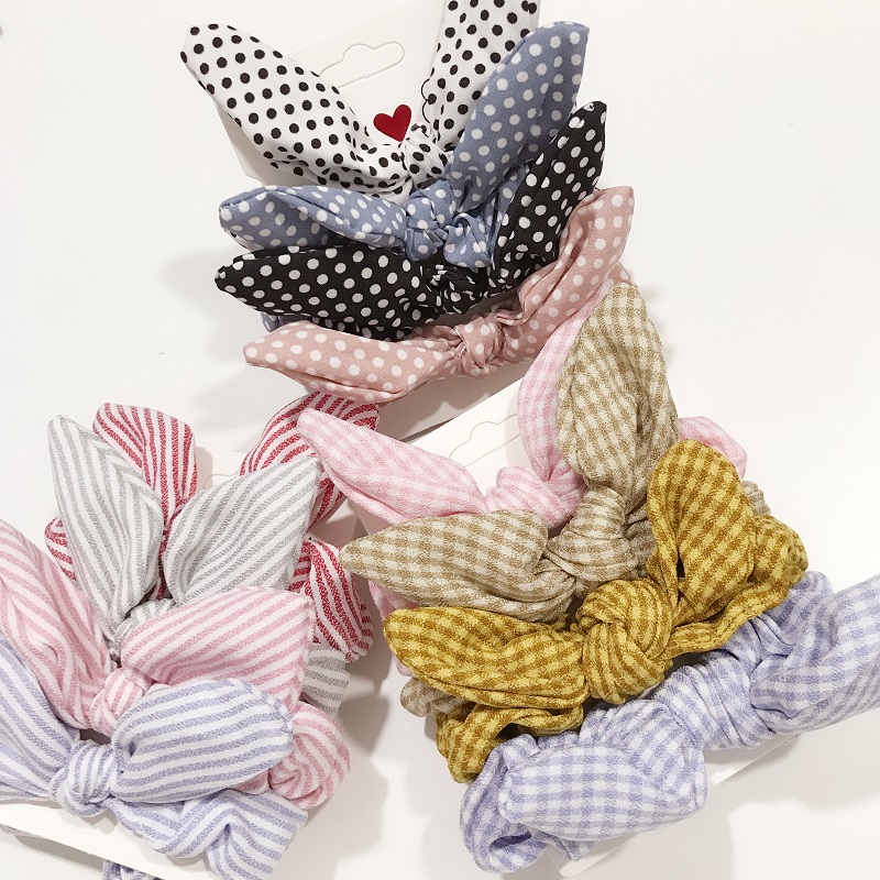 

Free shipping fashion ins women cut ear's scrunchies girl's bow hair bands Ponytail Holder Hair accessories