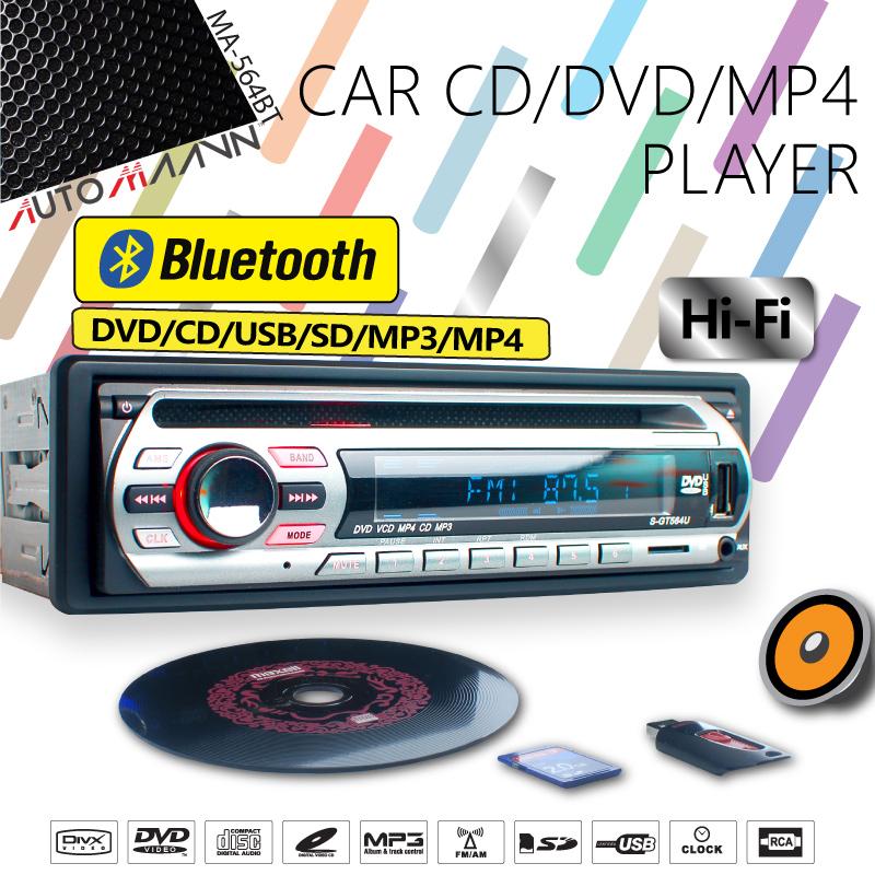 

CD/DVD USB/TF RADIO RECEIVER SLOT BLUETOOTH PLAYER WITH CAR IN-DASH