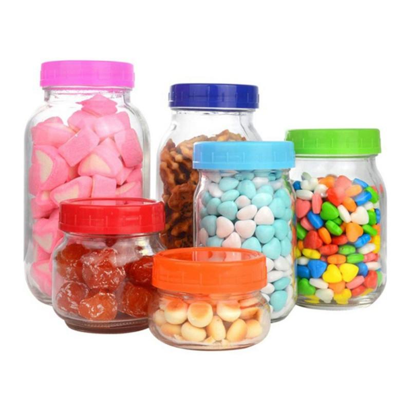 

16PCS Plastic Sealing Lid Glass Jar Storage Canning Lids Round Household Kitchen Container Covers