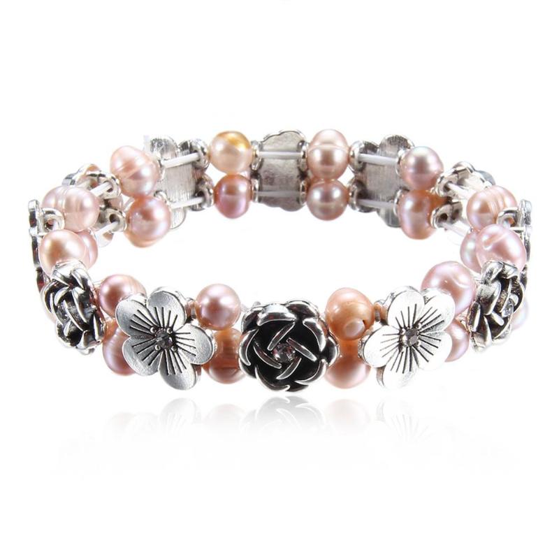 

Beautiful Fashion Natural Pearl Bracelet, Freshwater Pearl Beaded Bracelet Baroque Exquisite Jewelry For Women Birthday Gift