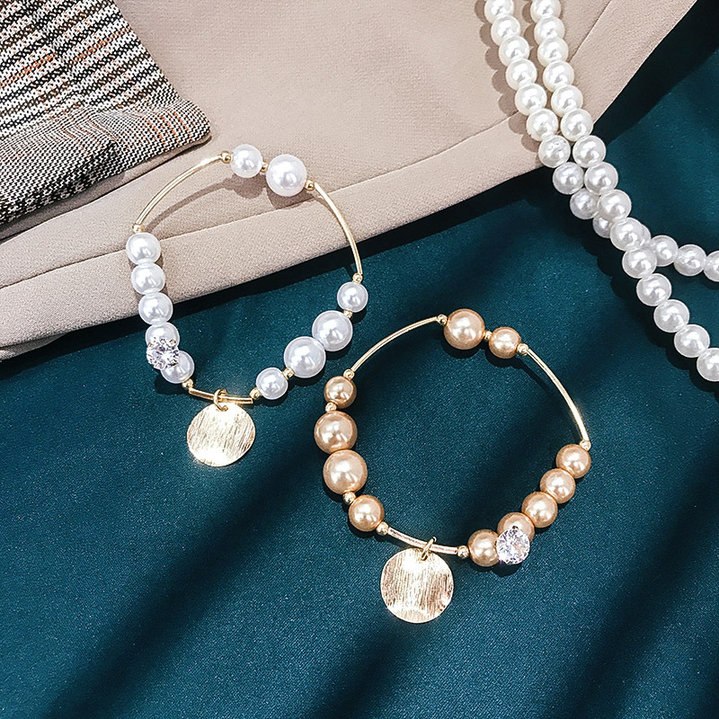 

USTAR Top Quality simulated Pearl Charm Bracelets for women Party Jewelry gold color Chain Bracelet Pulseras mujer Bijoux