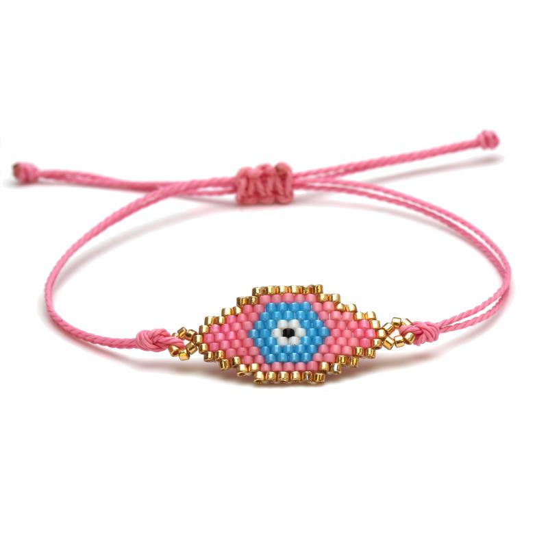 

Charm Bracelets Japanese MIYUKI Glass Seed Beads Evil Eye Handmade Bracelet Women Men 2021 Fashion Hancrafted Pink Blue Greek Jewelry He