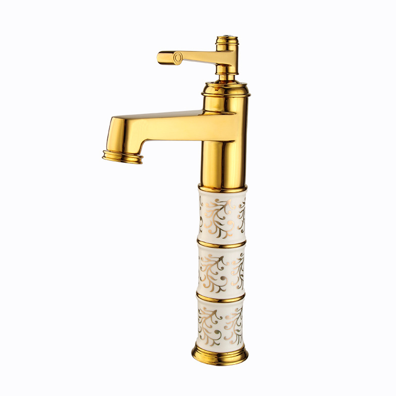 

Basin Faucet Bathroom sink faucet gold finished bathroom basin sink tap mixer water tap hot and cold