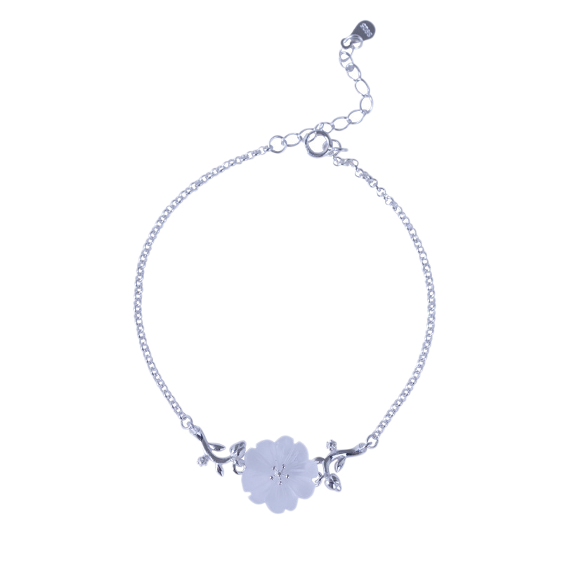 

Natural Crystal Handmade Fine Jewelry Flower in the Rain Charm Bracelet for Women Gift
