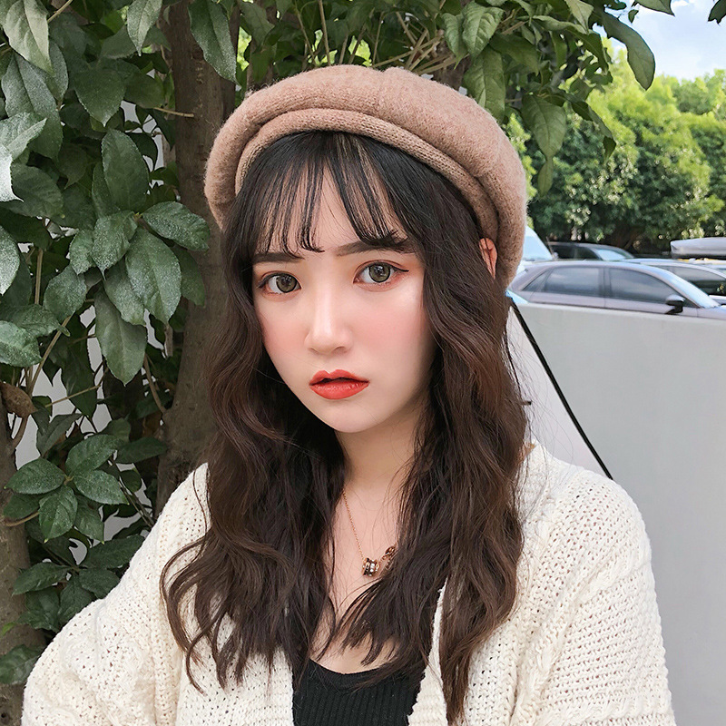 

Boinas Para Mujer Hat Winter Wool Beret Female England Autumn and Winter Berets Caps for Women Kapelusz Czapka Zimowa Casquette, Black