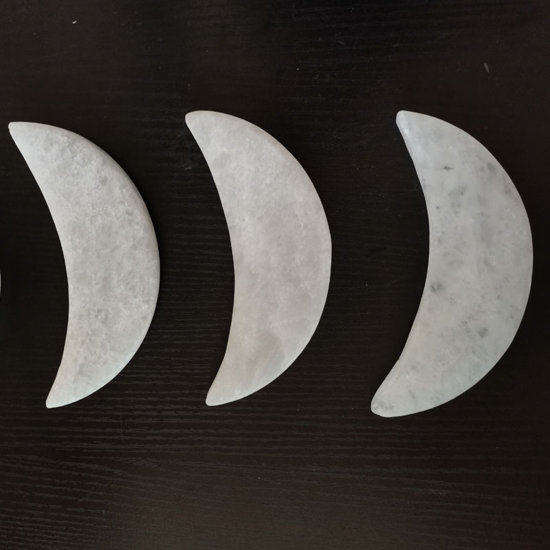 

14-15CM Natural Selenite Crystal Moon Satin Spar Moon Healing Meditation Crystal Mineral Home Decora