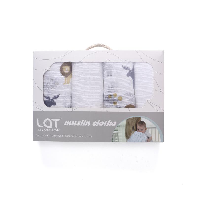 

4pcs 100% Cotton Muslin Baby Swaddle Soft Newborn Receiving Blankets Baby Blankets Muslin Diapers Swaddle Wrap, White