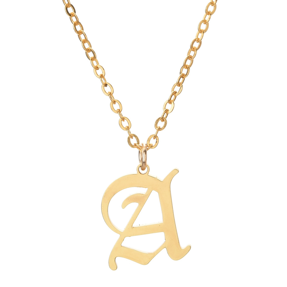 

Vintage 26 English letter necklace Silver gold chains initial pendant necklaces for women fashion jewelry will and sandy gift