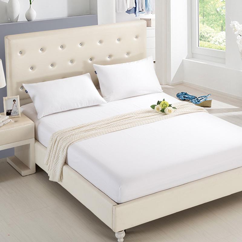 

50Solid color Mattress Cover Bed Mattress Protector Pad Fitted Sheet Style Separated Water Bed Linens with Elastic Queen