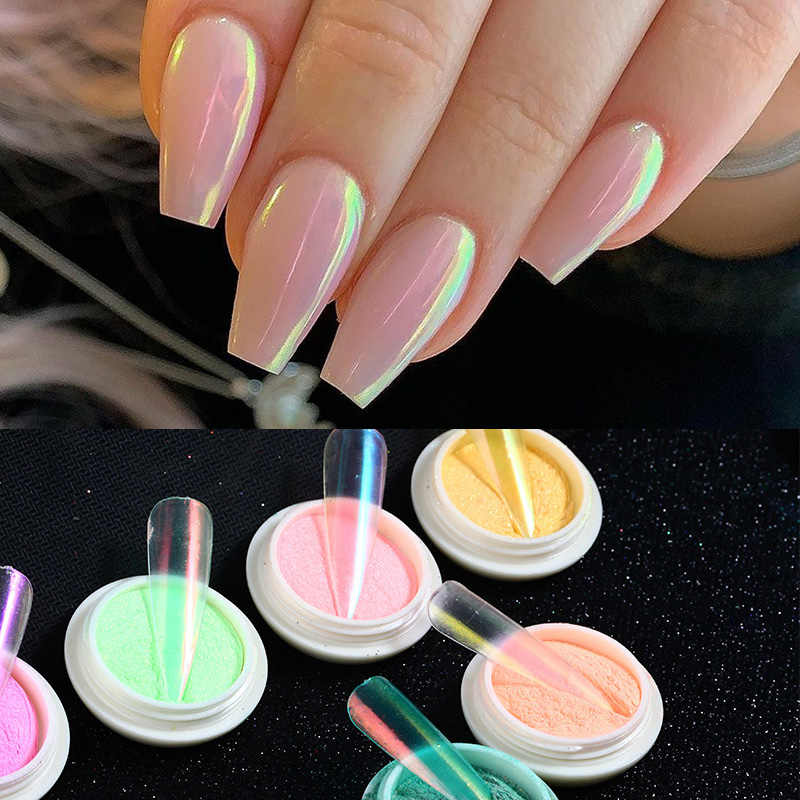 

1 Box Colorful Nail Glitters Sequins Nail Pigment Powder Chrome Flakes Dust Palliette DIY Decorations