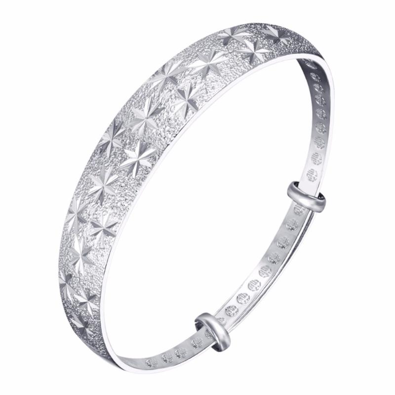 

Silver Color Bangles for Women Wedding Jewelry Bracelet Bridemaid Gift H27