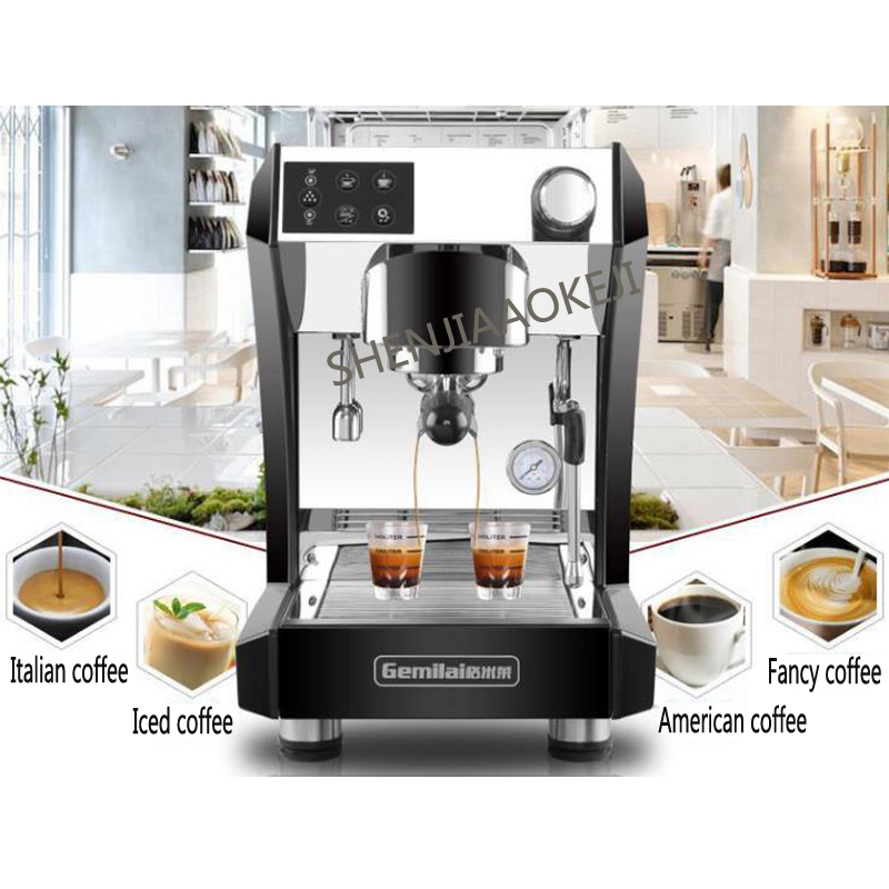 

coffee machine 1.7L Steam Double Boiler Double Pump 15BAR Full semi-automatic stainless steel coffee machine 220V