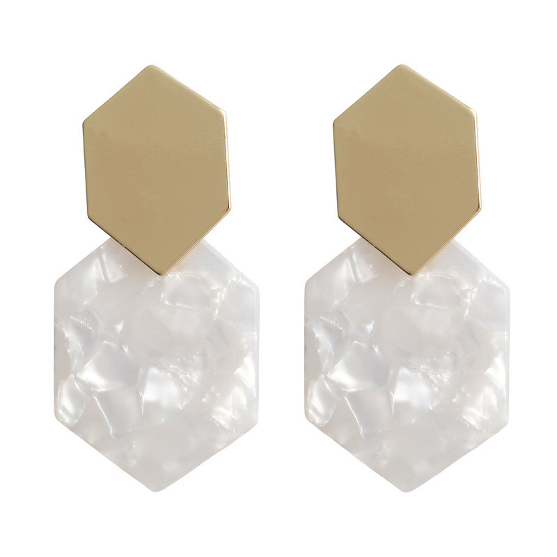 

Dangle & Chandelier Simple Hexagon Shape Acrylic Drop Earrings For Women Party Prom Fashion Geometric Jewelry Accessory