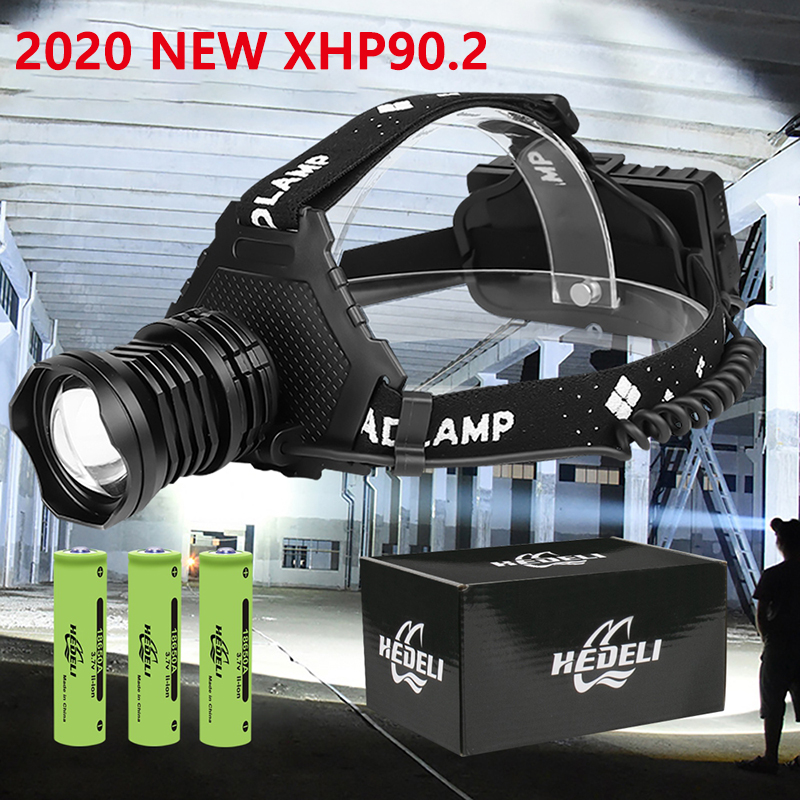 

2020 New XHP90.2 Head Lamp XHP90 LED Headlamp 18650 High Power LED Headlight 42W USB Zoom Rechargeable XHP50 Camping Work Light