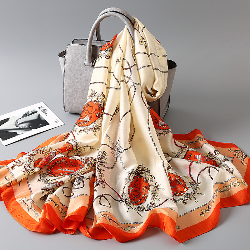 

Bufanda Fashion Satin Neck Scarf For Women Print Hijab Scarfs Female Shawls Wraps Scarves For Lady shawl print