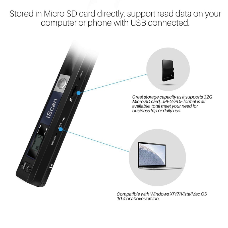 

Portable Wireless A4 Size Document & Images Scanner 900Dpi Resolution / Jpg Pdf Formate / Lcd Display(Jpg/Pdf Format, High Speed