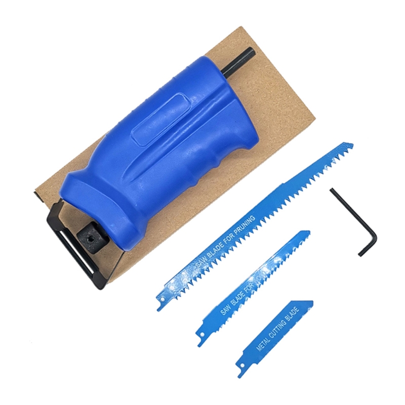 

Rechargeable Reciprocating Saw Adapter Portable Metal Wood Cutting Tool Electric Drill Attachment With 3 Blades for Cordless Pow