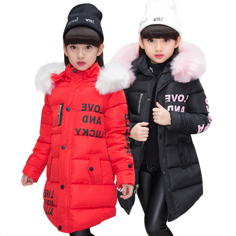 

Winter Cotton-padded Jacket Children Girls 2019 Hooded Thick Warm Fashion Coat 4-8 Years Korean Kids Outerwear Children Clothing MX191024, Red