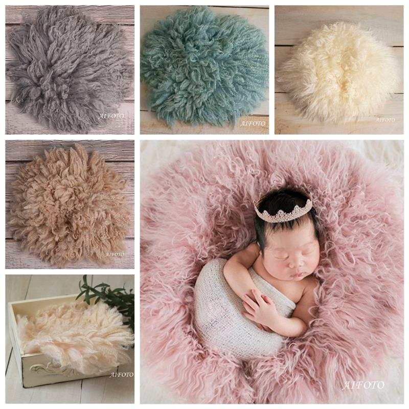

Newborn Photography Wool Blanket For Baby Shoot Prop Posing Soft Fluffy Fotografia Blanket Flokati Baby Photo Studio Accessories, White