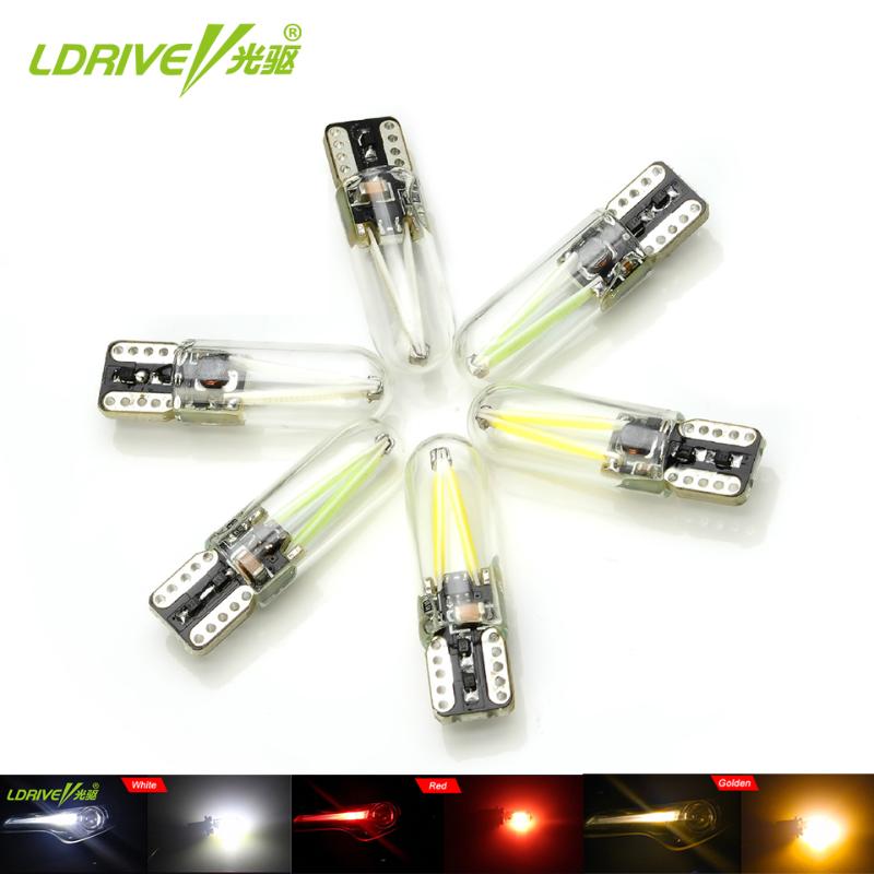 

LDRIVE 9 Colors LED COB T10 Bulb Lamp White Yellow Amber Golden Red Pink Green Blue Light T10 Socket Clearance Reading Lights, As pic