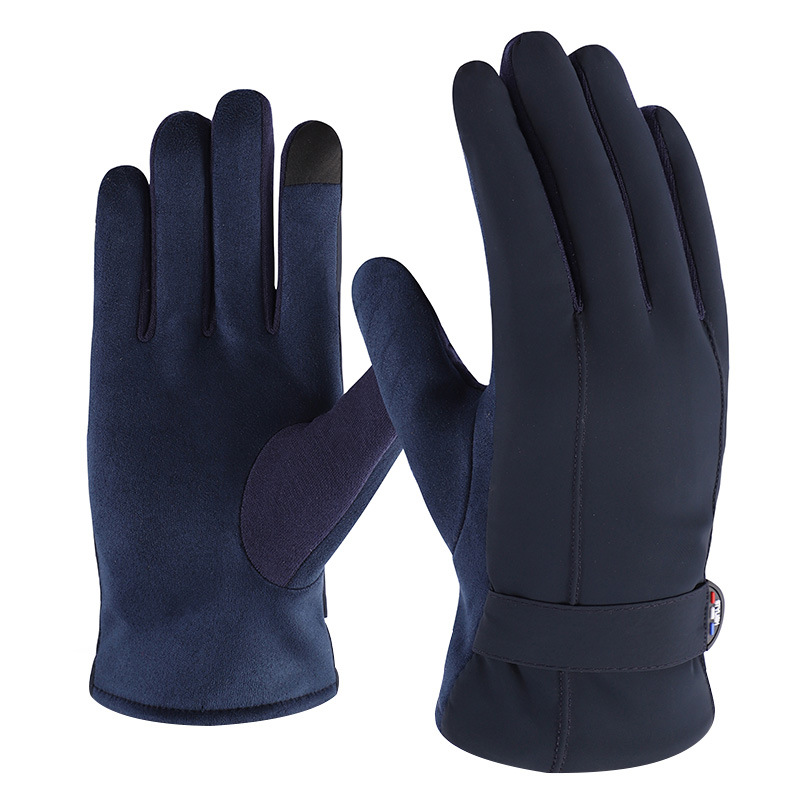 

Outdoor winter Korean version suede motorcycle warm touch screen cycling gloves furnished and thickened Gloves