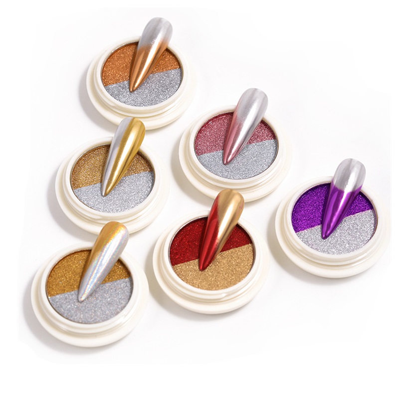

1 Box Nail Mirror Glitter Powder Solid Metallic Color Nail Art UV Gel Polish Holographic Chrome Pigment Dust Decoration Manicure