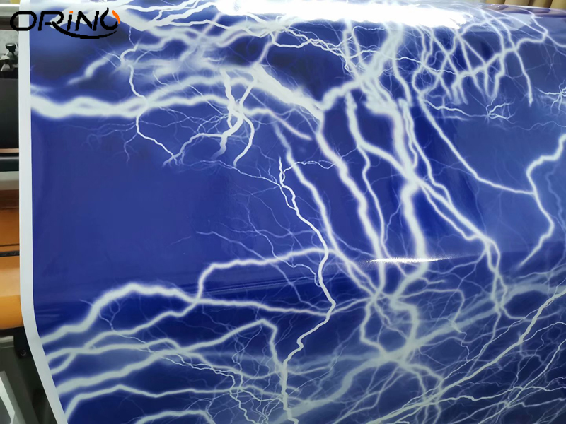 Blue Lightning Pattern Camouflage Vinyl DIY Car Styling Stickers Decals Car Wrap Foil with Air Release-image-590171421