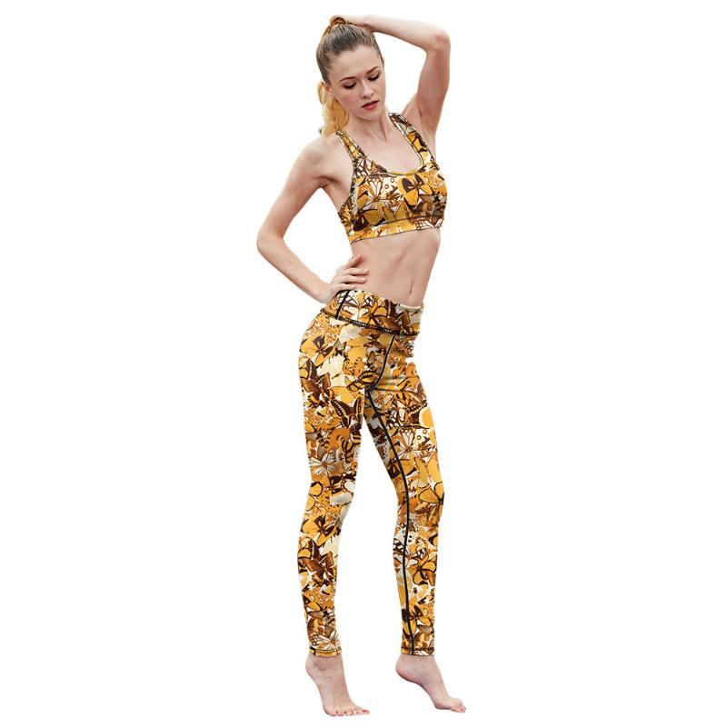 

WOMEN'S Sport Suit Gym Sports Vest Leggings Running Clothing Set Yoga Clothes Two-Piece Set Fashion, B902 008