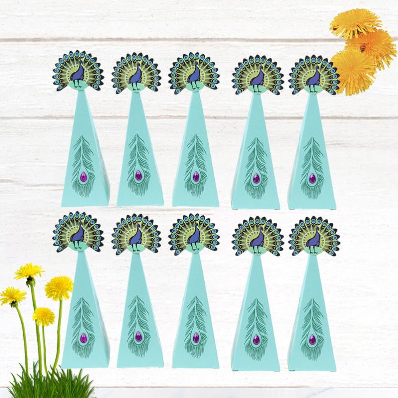 

10PCS Lovely Candy Wrapping Case Creative Peacock Shape Candy Box Cartoon Paper Peacock Container Wedding Birthday Party D