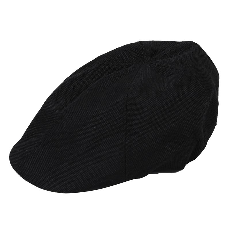 

Solid Fluid Systems Gatsby Cap Ivy Hat Golf Driving Summer Sun Flat Cabbie Newsboy-Black
