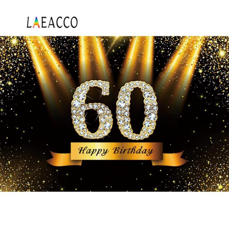 

Shiny Gold Spotlight Happy 60 50 40 30th Birthday Party Stage Celebration Photo Background Photography Backdrop Photocall