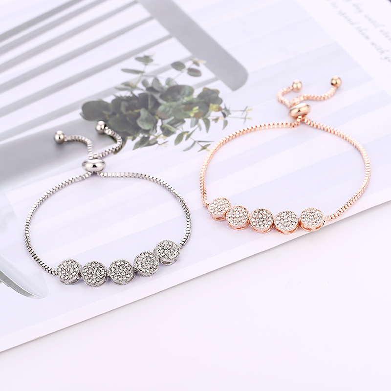 

Bohopan Elegant Fashion Women Bracelets Delicate Round Rhinestone Bracelets Bangles Adjustable Bracelet Jewelry Trend
