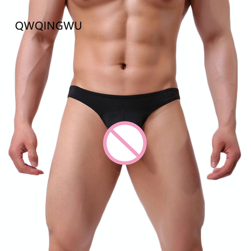 

Sexy Mens Underwear Briefs Thongs Ice Silk Elephant Trunk Men's Bikini Slips Panties Shorts Underpants Cueca Gay Underwear Thong, Black