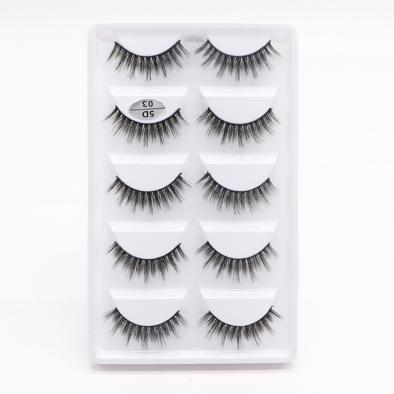 

5Pairs False Eyelashes Natural Long Faux Mink Lashes Thick 3D Eyelashes Crisscross Full Strip Lashes Handmade