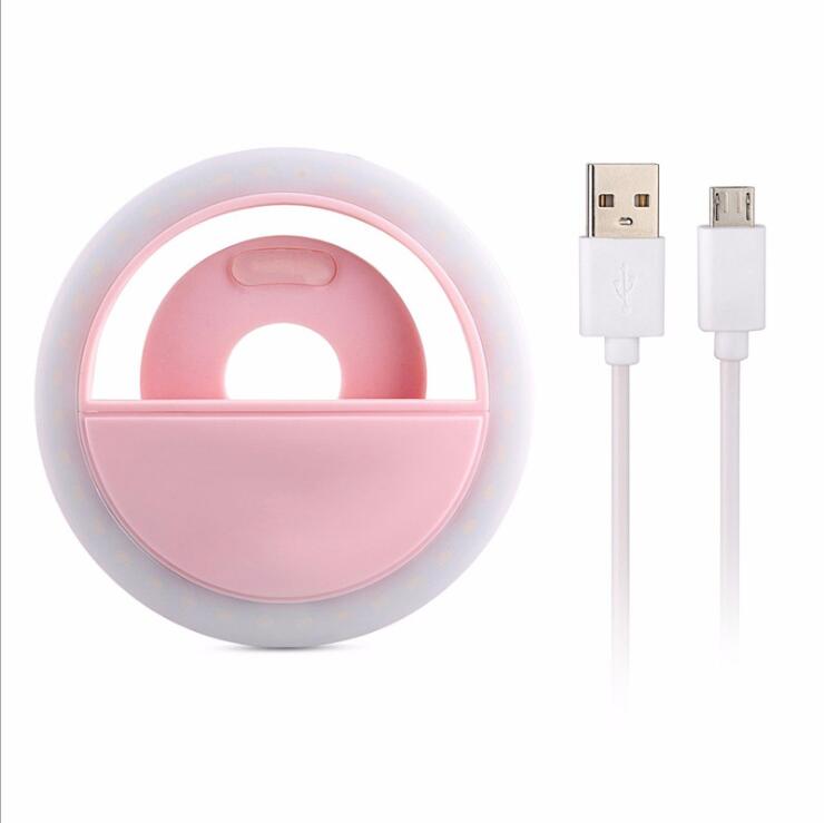 

RK12 Portable Selfie Mini Phone Led Fill Ring Light Round Clip Rechargeable LED Selfie Ring Light For Video Film Shooting Makeup Stream